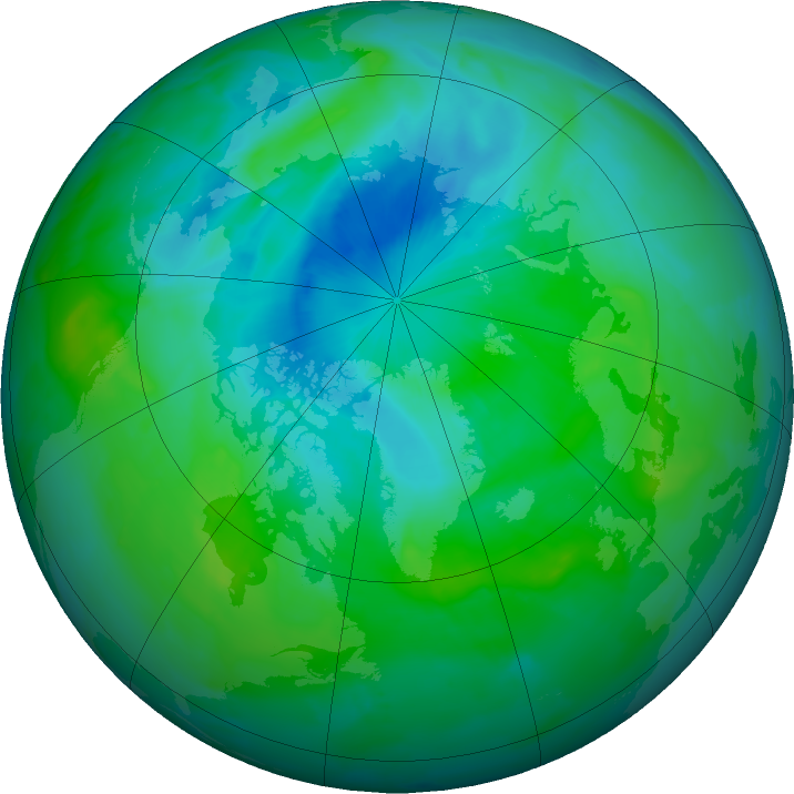 Arctic ozone map for 12 August 2011